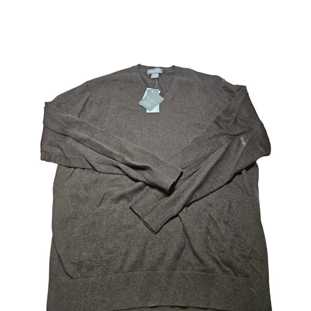 Daniel Cremieux 100% Supima Cotton Brown Mens V Neck Size Large